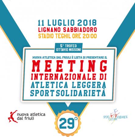 29° MEETING INTERNAZIONALE DI ATLETICA LEGGERA SPORT SOLIDARIETA'