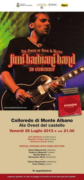 Colloredo di Monte Albano. Concerto della Jimi Barbiani Band