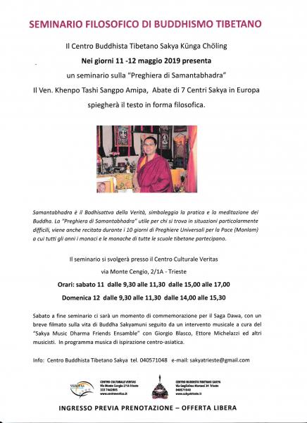 SEMINARIO FILOSOFICO DI BUDDHISMO TIBETANO