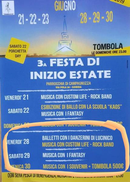 3 festa di inizio estate